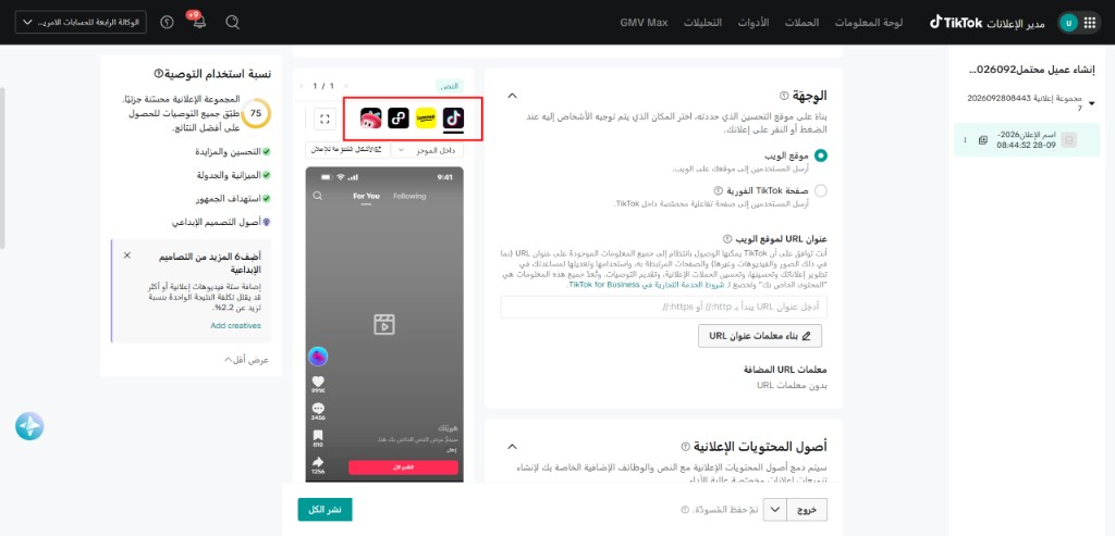 TikTok Ads Manager with other platforms locked beside TikTok